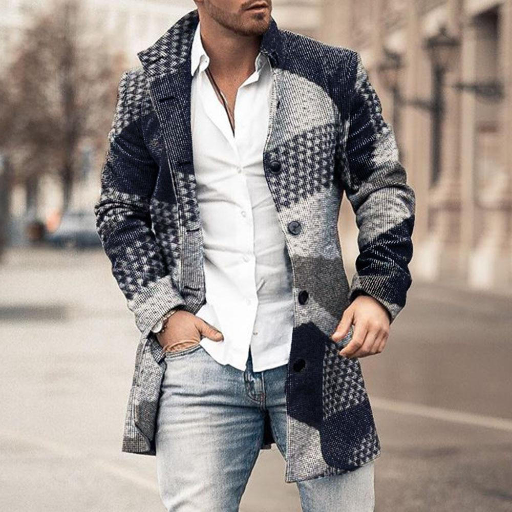 Manteau rétro mi-long pour homme