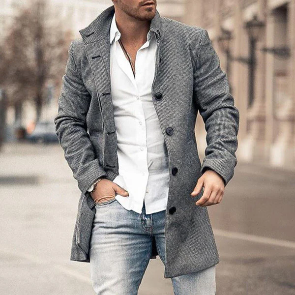 Manteau rétro mi-long pour homme