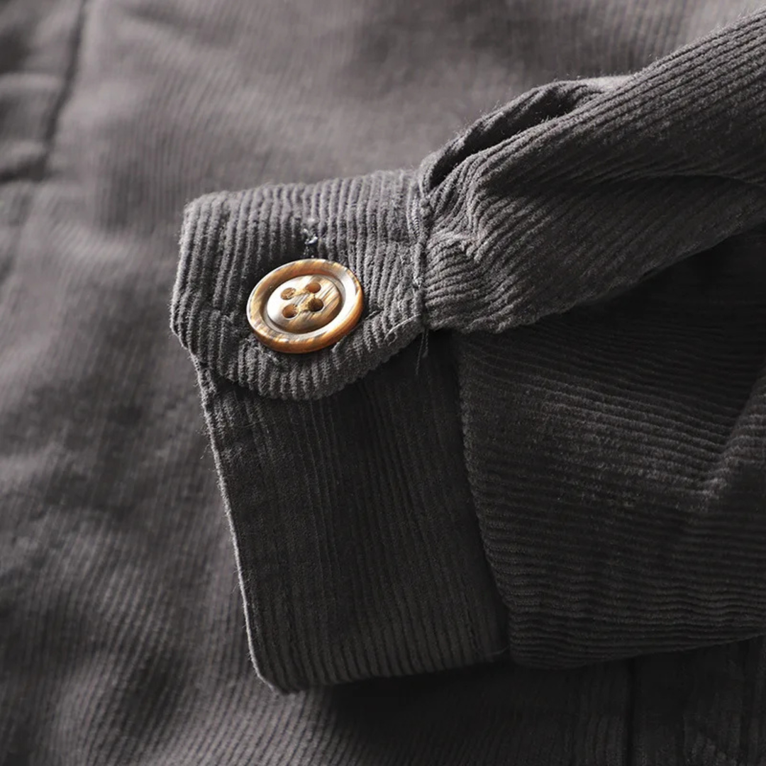 Chaqueta informal de pana con botones para hombre