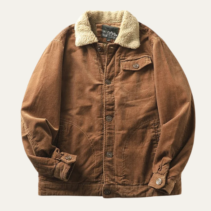 Chaqueta informal de pana con botones para hombre