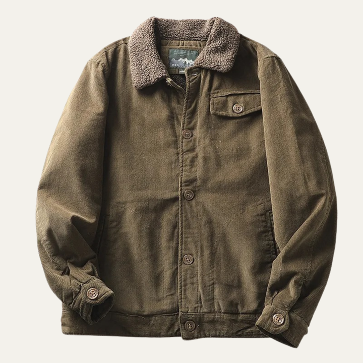 Chaqueta informal de pana con botones para hombre