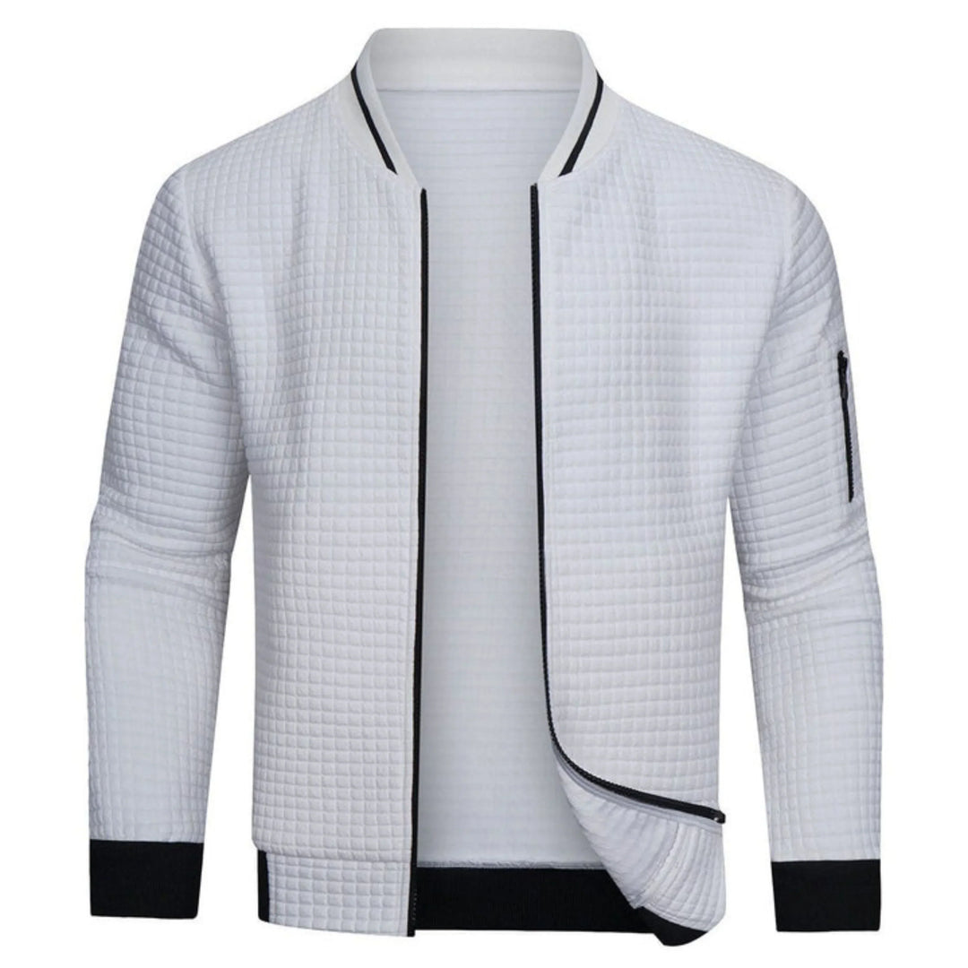 Blouson bomber à carreaux monochromes pour homme