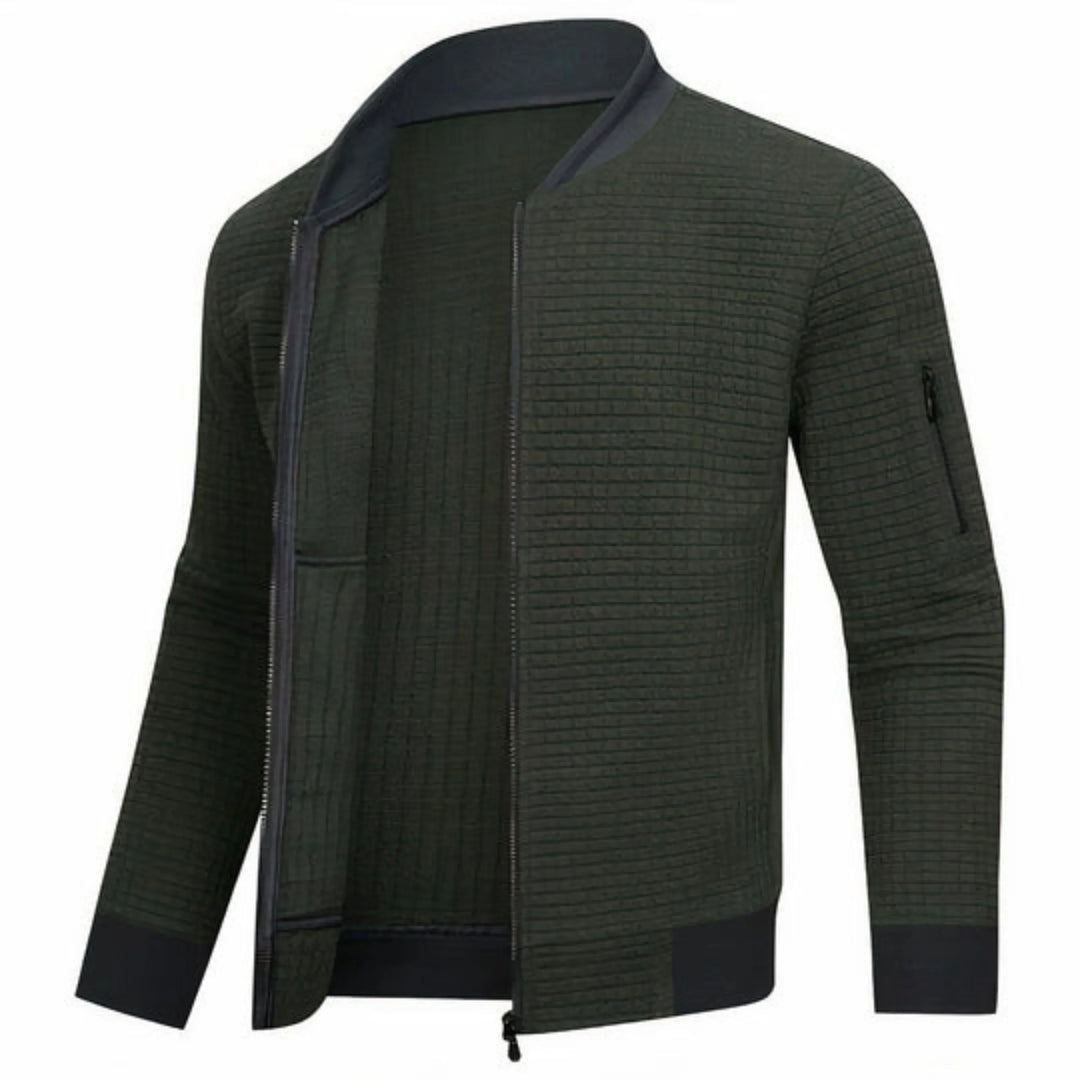 Blouson bomber à carreaux monochromes pour homme
