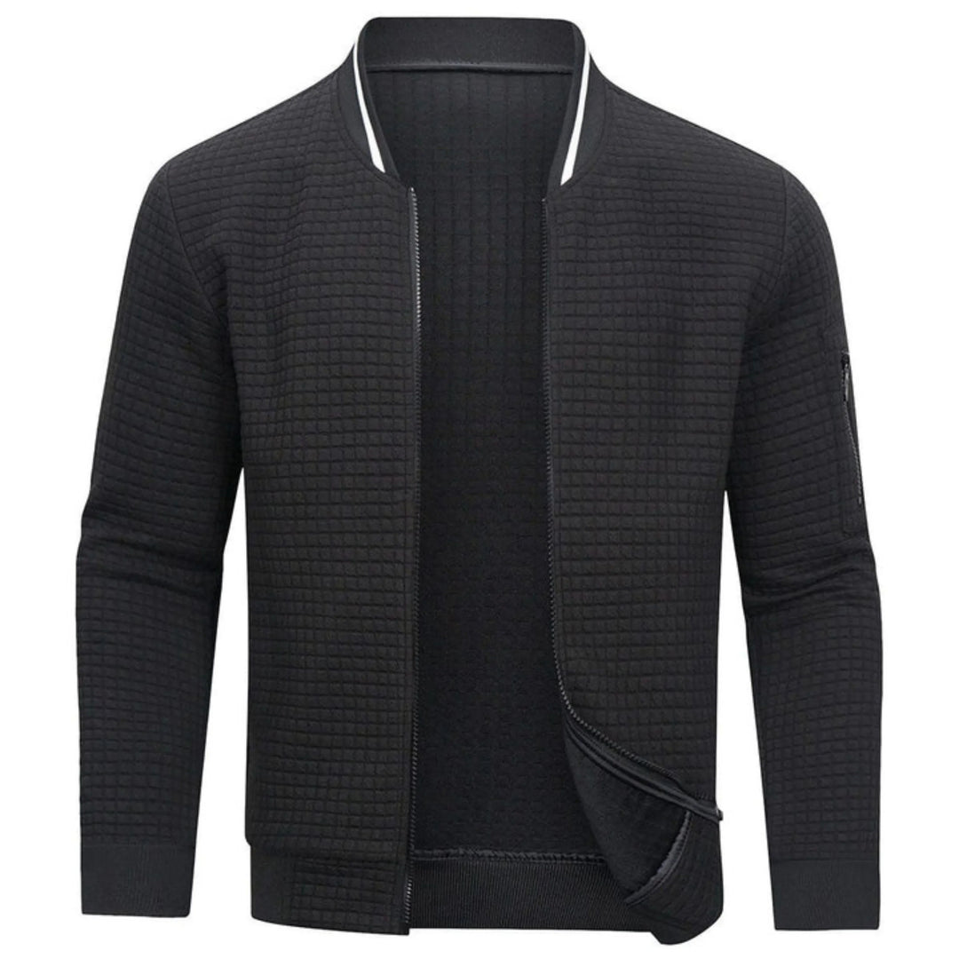 Blouson bomber à carreaux monochromes pour homme