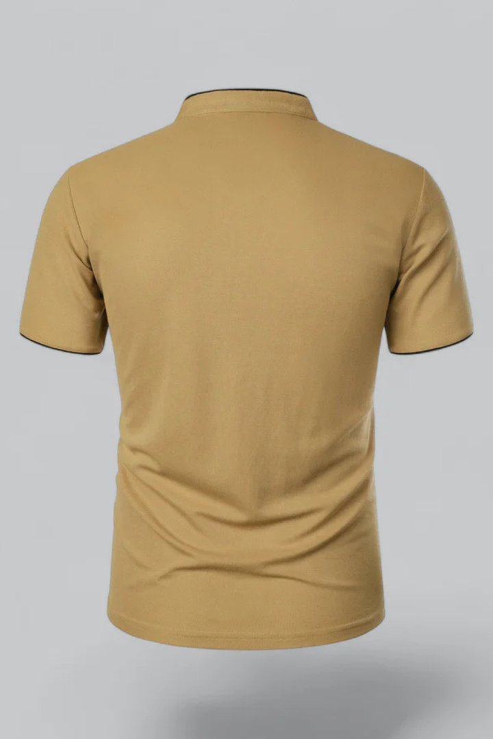 Rafferty - Men Collarless Short Sleeve Polo Shirt