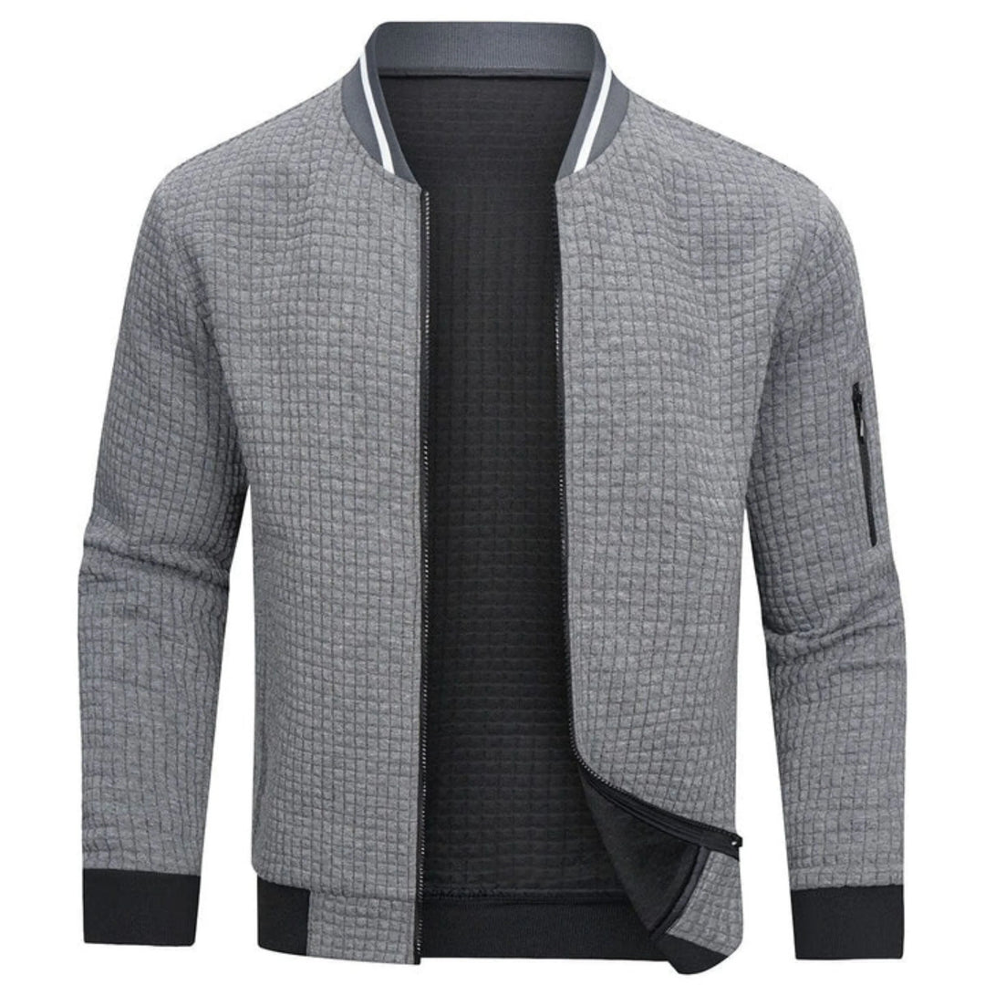 Blouson bomber à carreaux monochromes pour homme