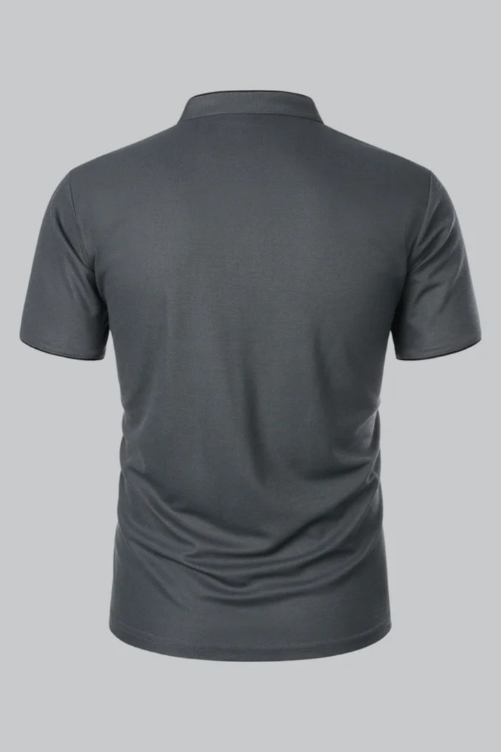 Rafferty - Men Collarless Short Sleeve Polo Shirt