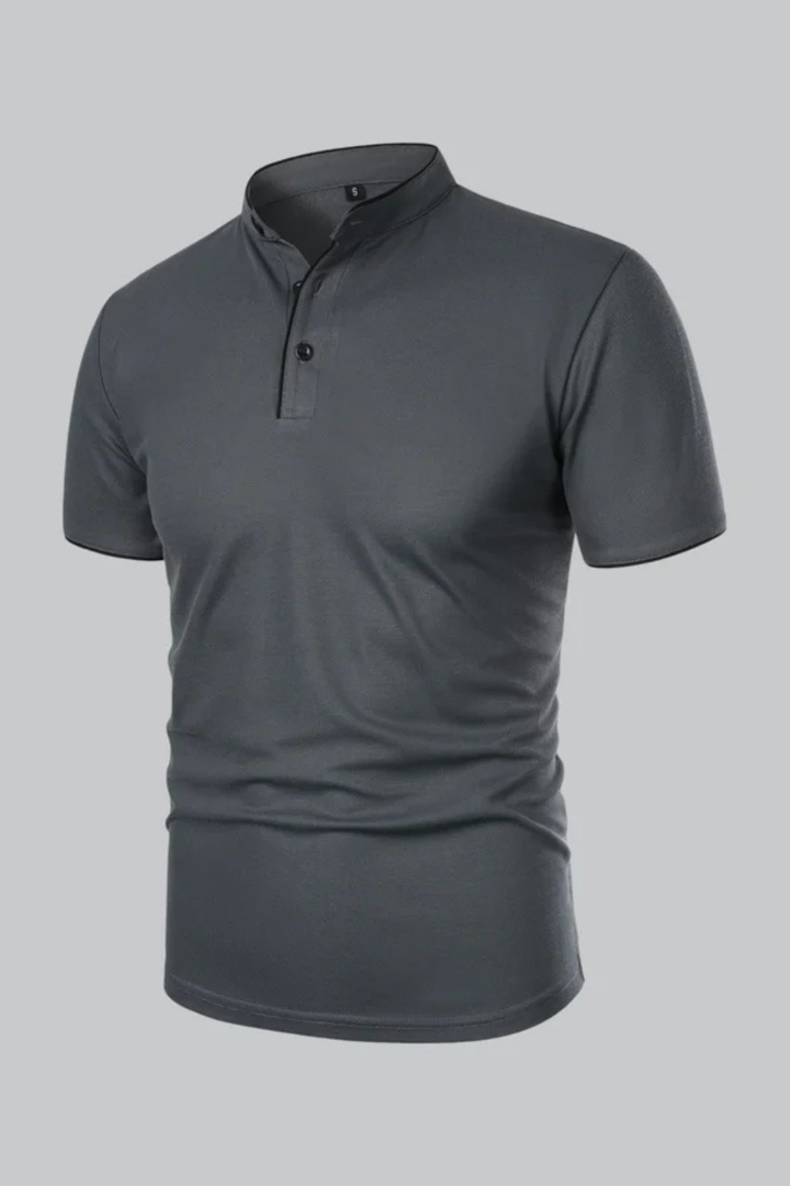 Rafferty - Men Collarless Short Sleeve Polo Shirt