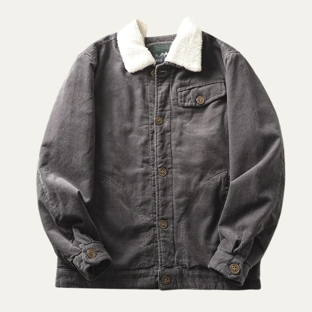 Chaqueta informal de pana con botones para hombre