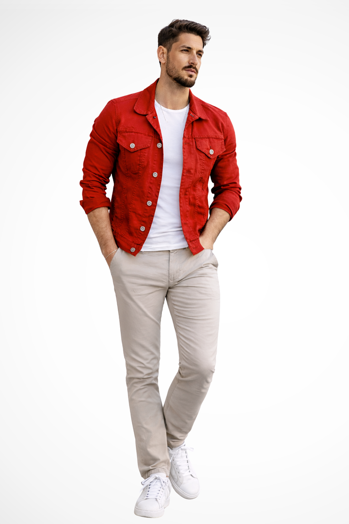 Reece | Chaqueta vaquera abotonada de corte entallado para hombre