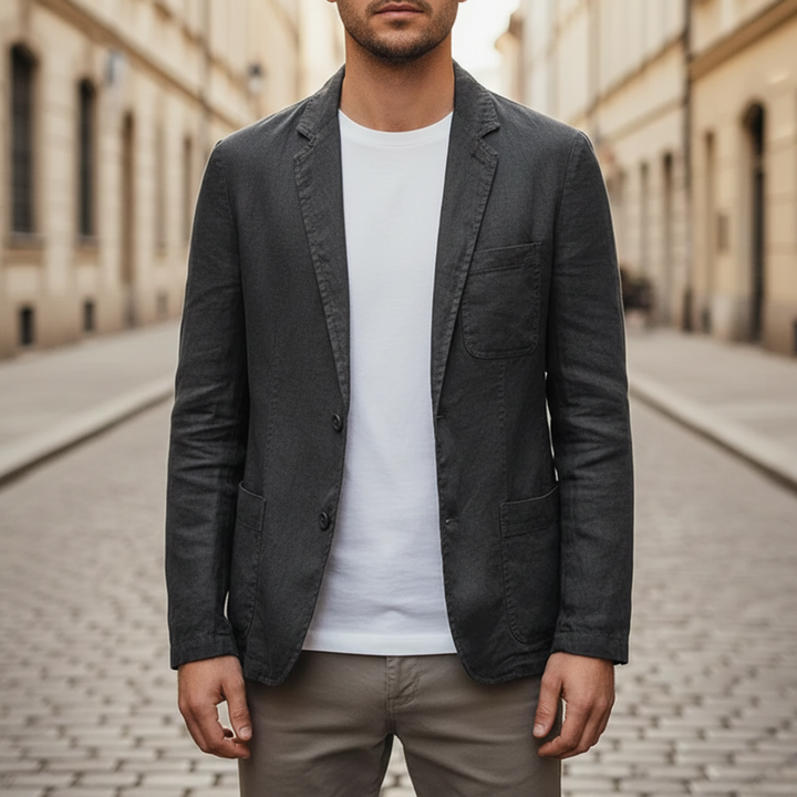 Linen Blazer Lightweight Single Breasted Men