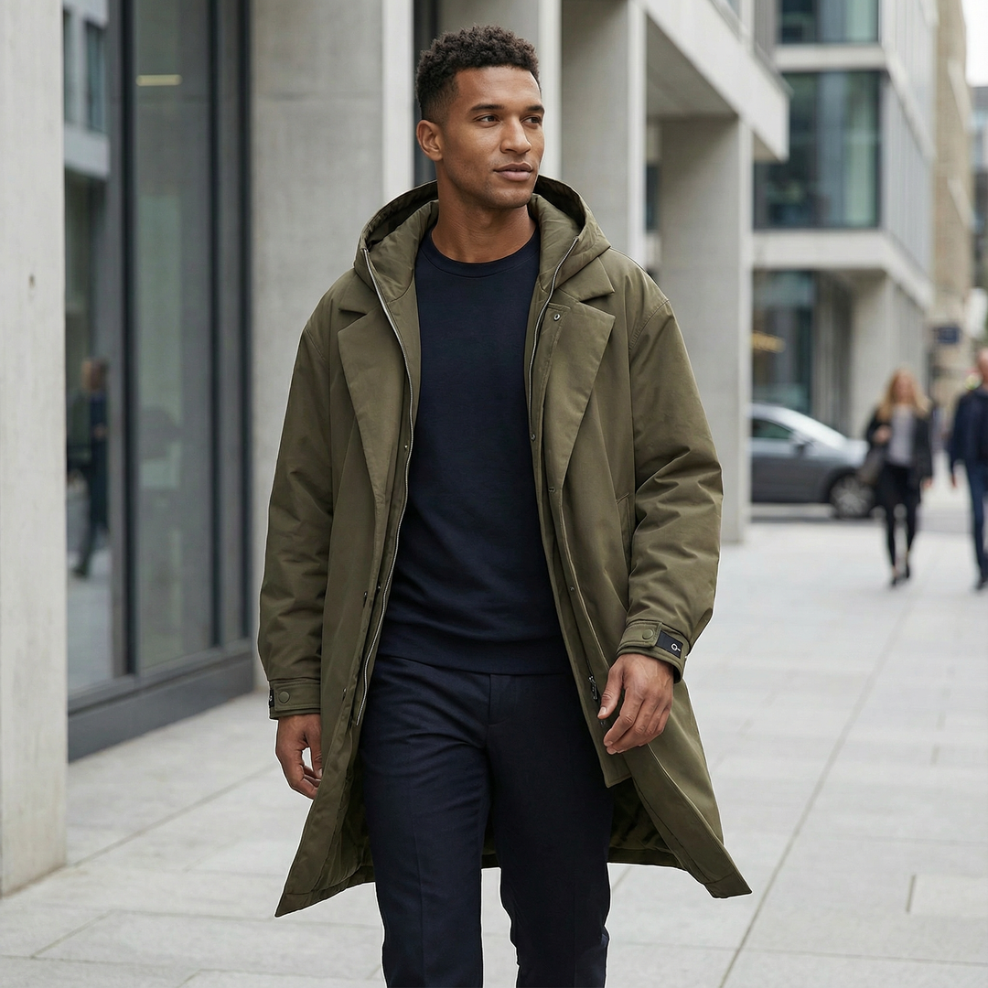 Jason - Gabardina utilitaria moderna para hombre