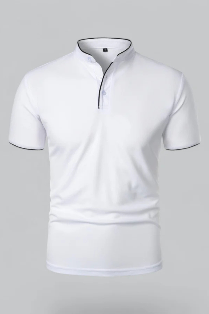 Rafferty - Men Collarless Short Sleeve Polo Shirt