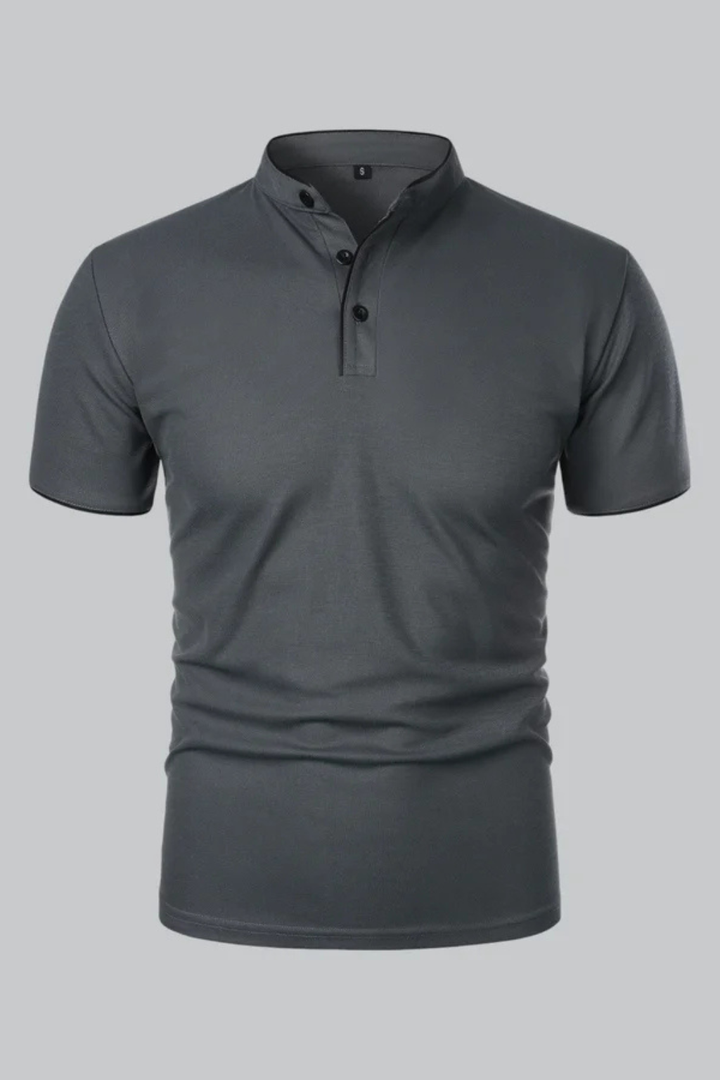 Rafferty - Men Collarless Short Sleeve Polo Shirt