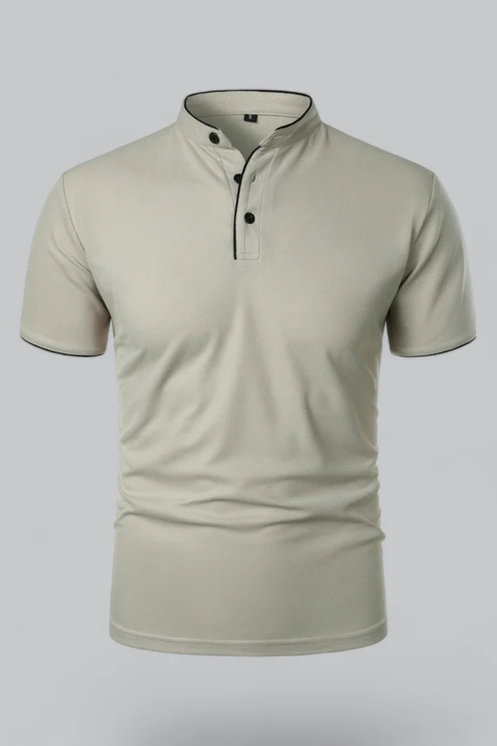 Rafferty - Men Collarless Short Sleeve Polo Shirt