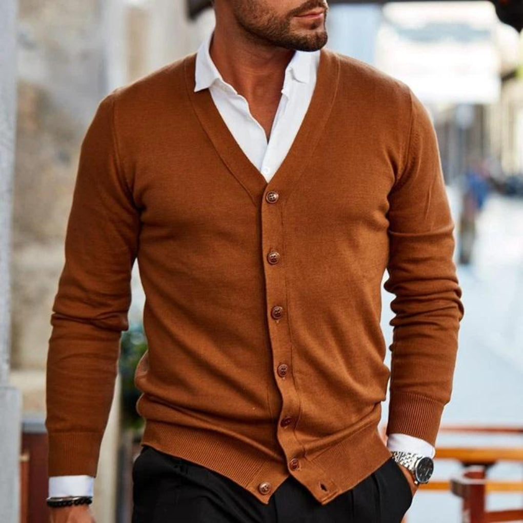 Cardigan da uomo in cotone dallo stile casual