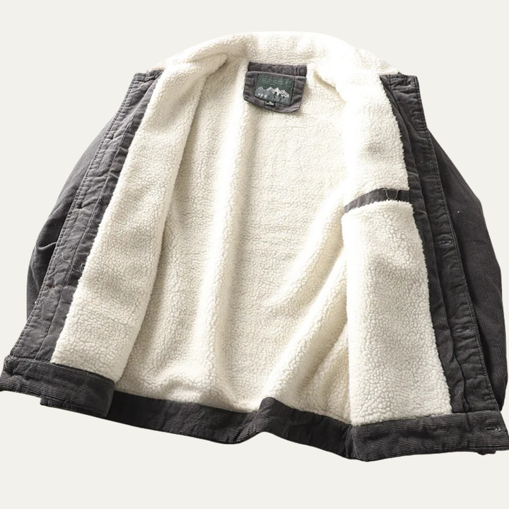 Chaqueta informal de pana con botones para hombre