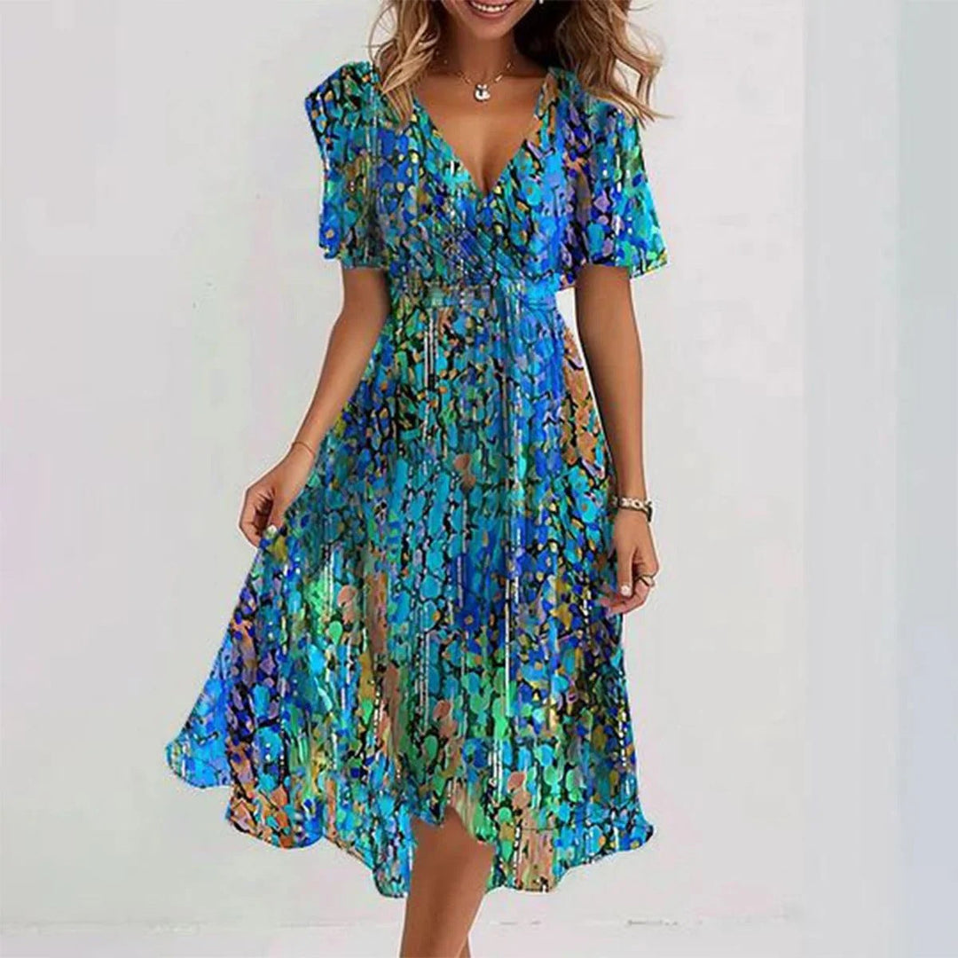 Women's Summer Dress | Floral Wrap Midi