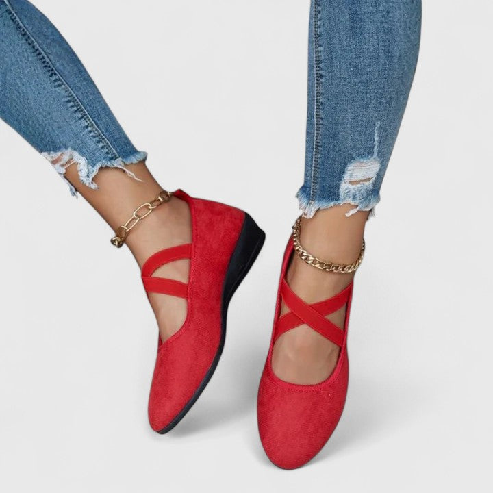 Women's Cushioned Wedge Sandals with Adjustable Cross Straps