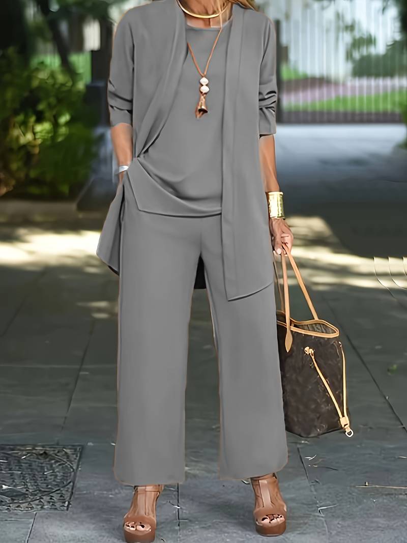 Conjunto de pantalón de tres piezas para mujer