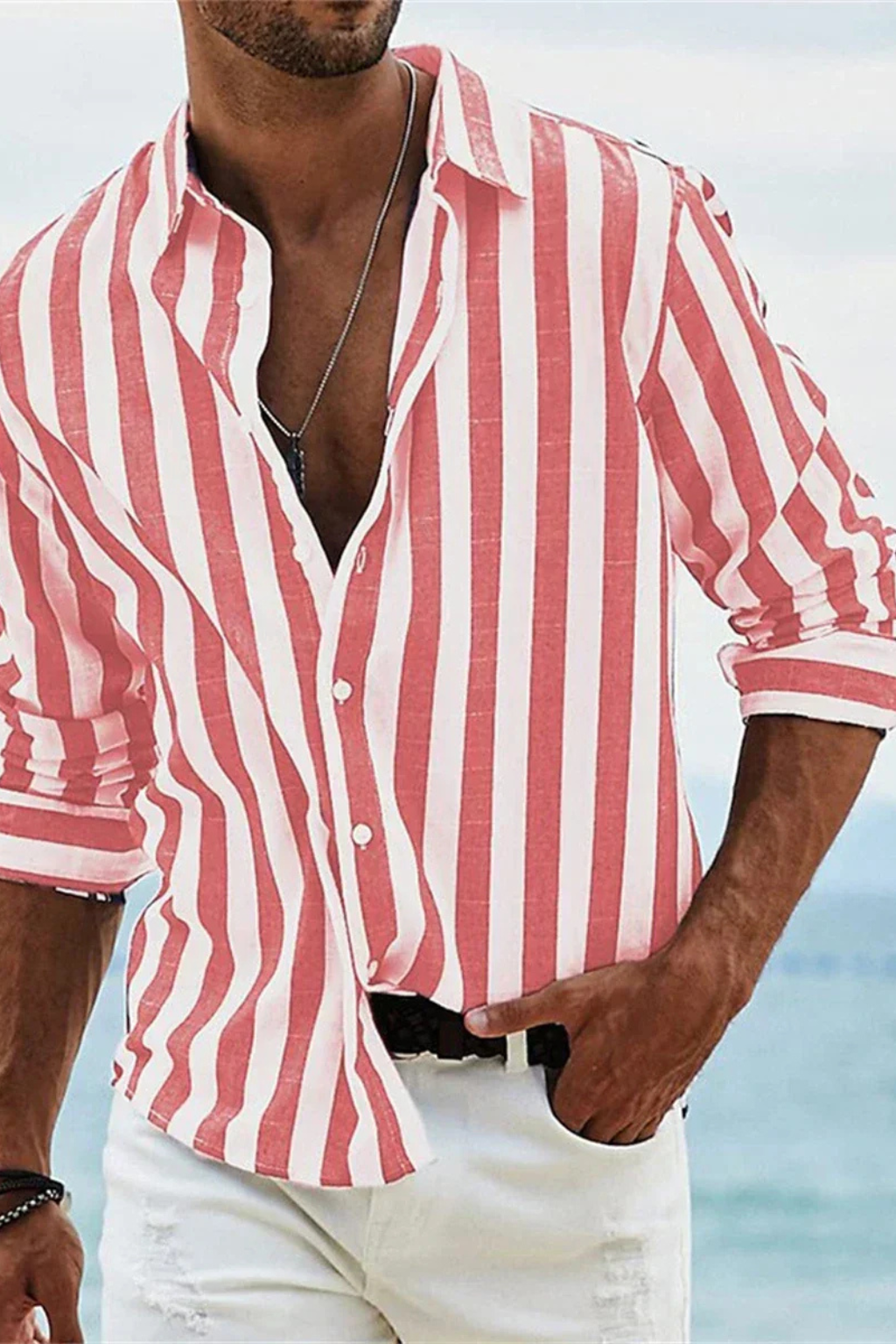 Leo | Men Summer Striped Casual Linen Shirt