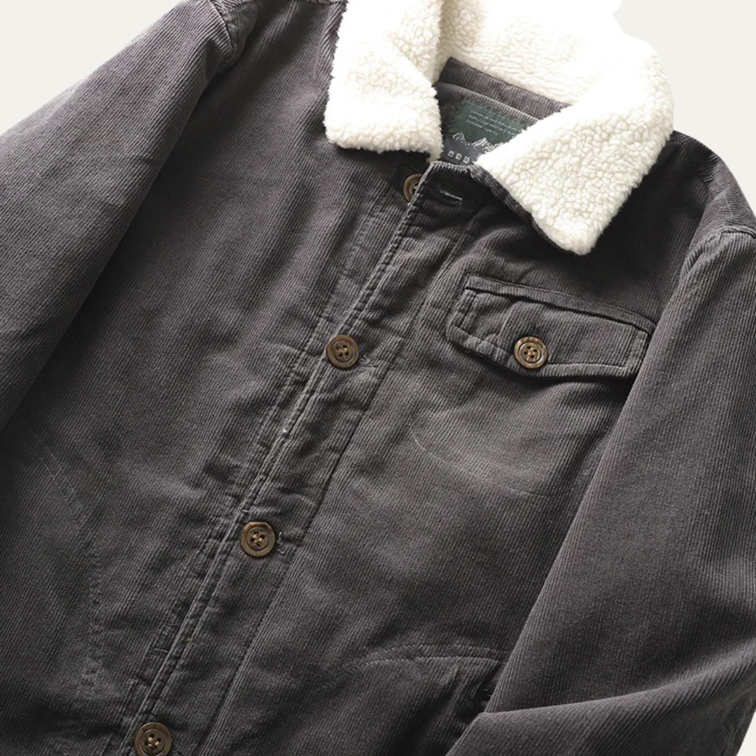Chaqueta informal de pana con botones para hombre