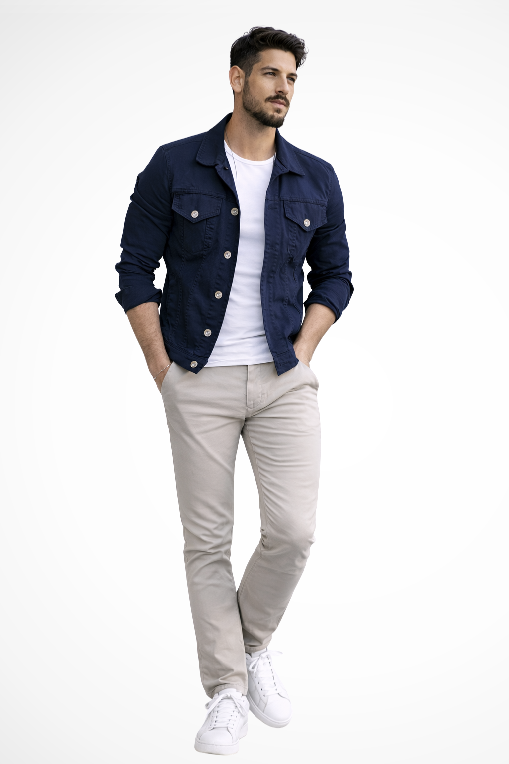 Reece | Chaqueta vaquera abotonada de corte entallado para hombre