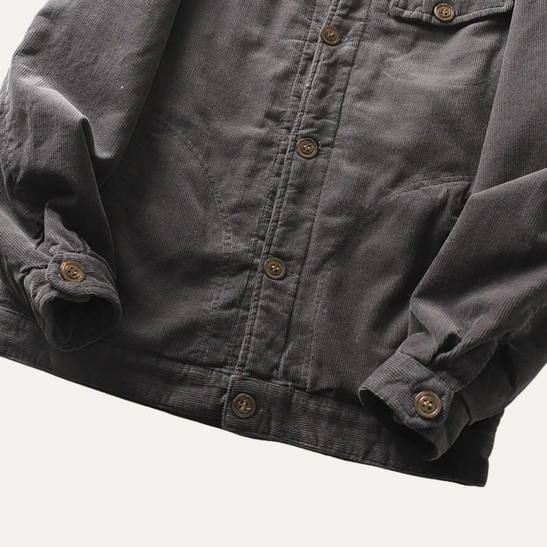 Chaqueta informal de pana con botones para hombre