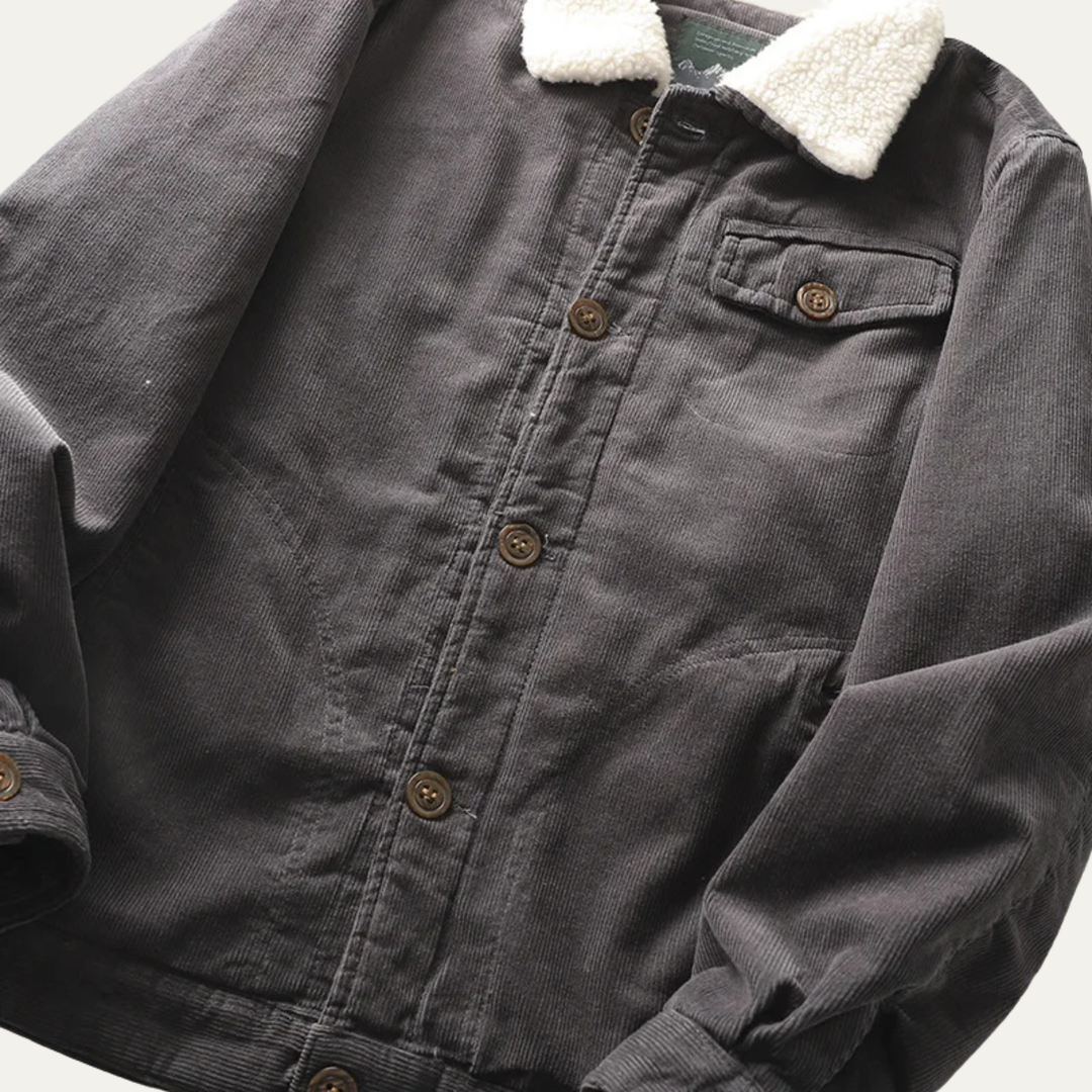 Chaqueta informal de pana con botones para hombre