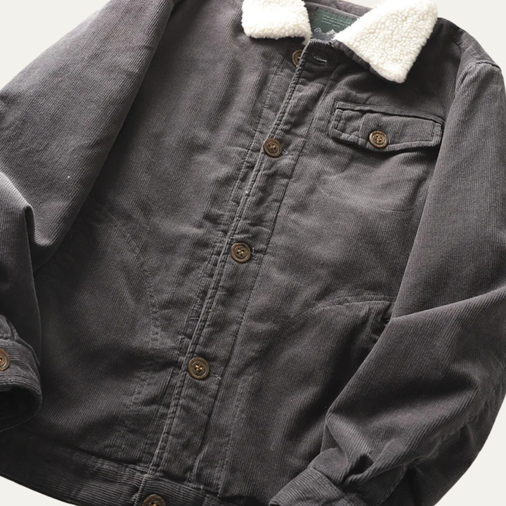 Chaqueta informal de pana con botones para hombre