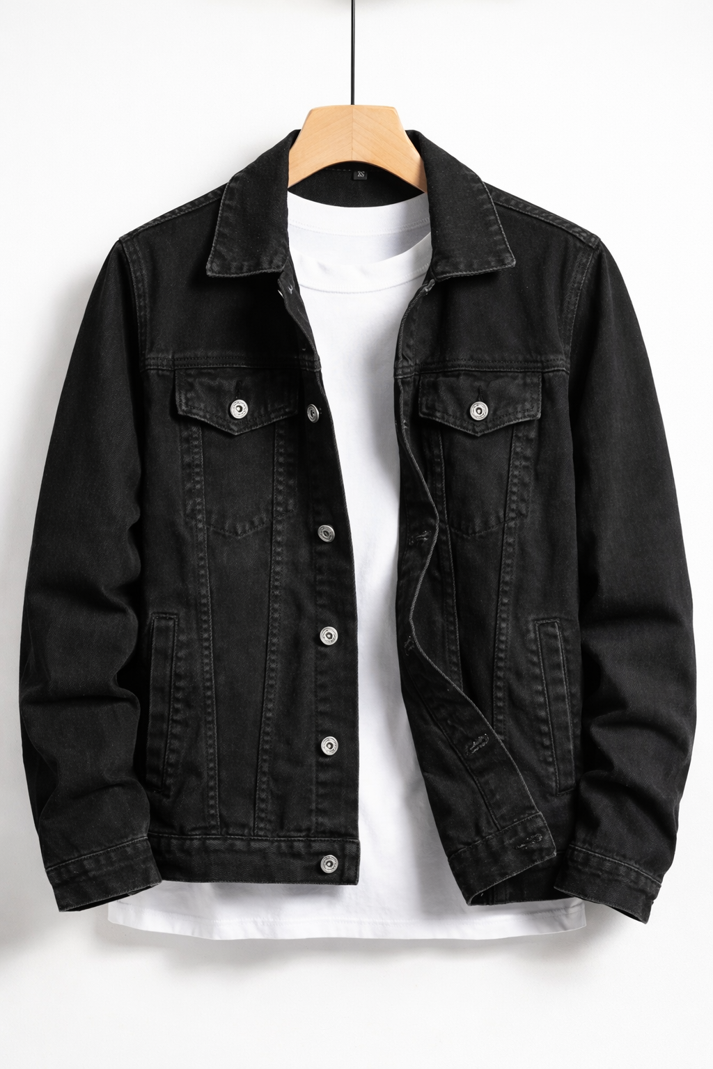 Veste en jean classique boutonnée pour homme