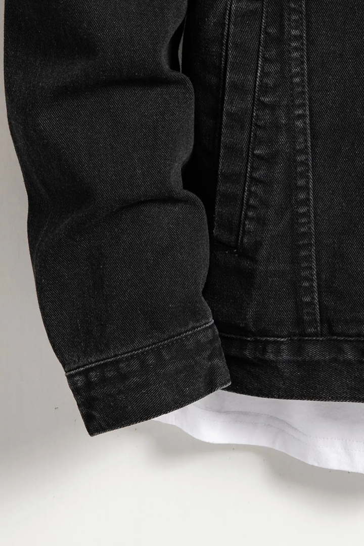 Veste en jean classique boutonnée pour homme
