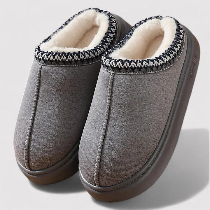 Chaussons d'intérieur à enfiler pour femme, doublés en matière moelleuse