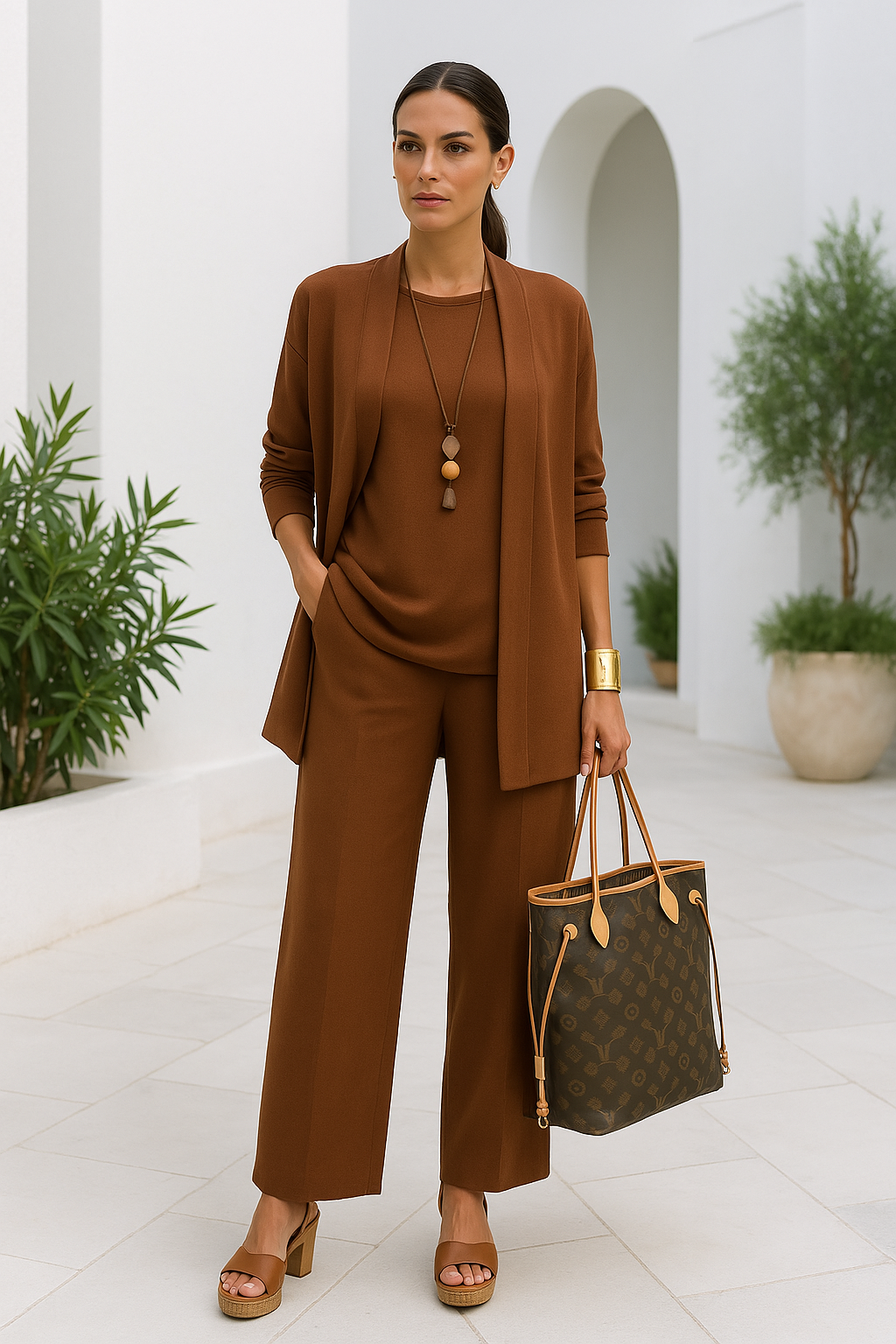 Conjunto de pantalón de tres piezas para mujer