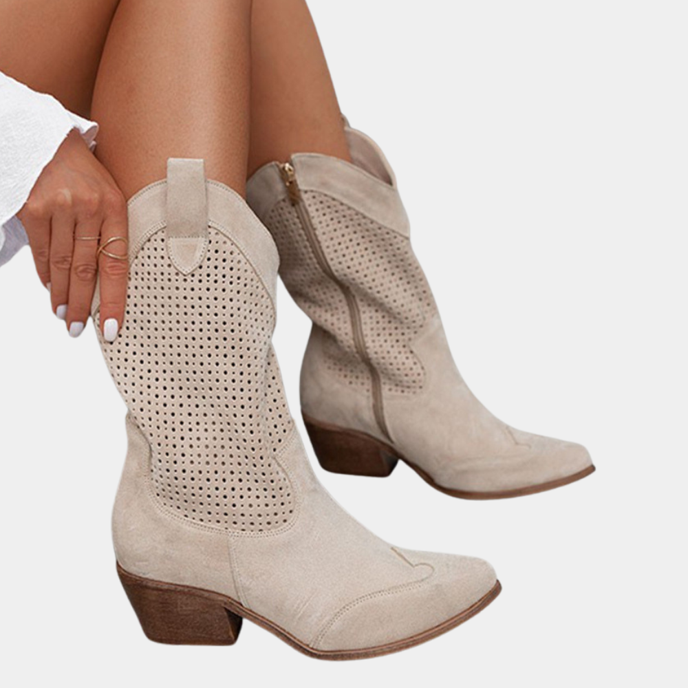 Natalie - Women's Western Style Cushioned Ankle Boots