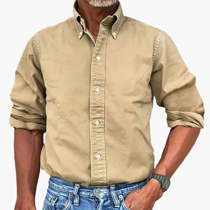 Chemise homme délavée manches longues
