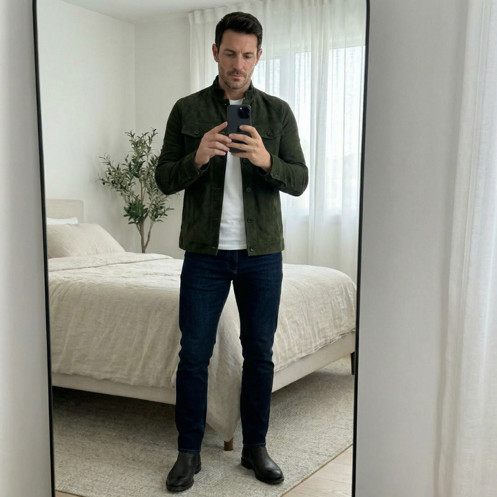 Jacob | Veste classique en daim à poches
