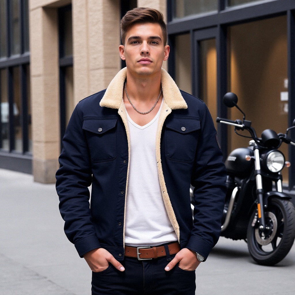 Brian - Veste décontractée d’extérieur chaude et doublée pour hommes