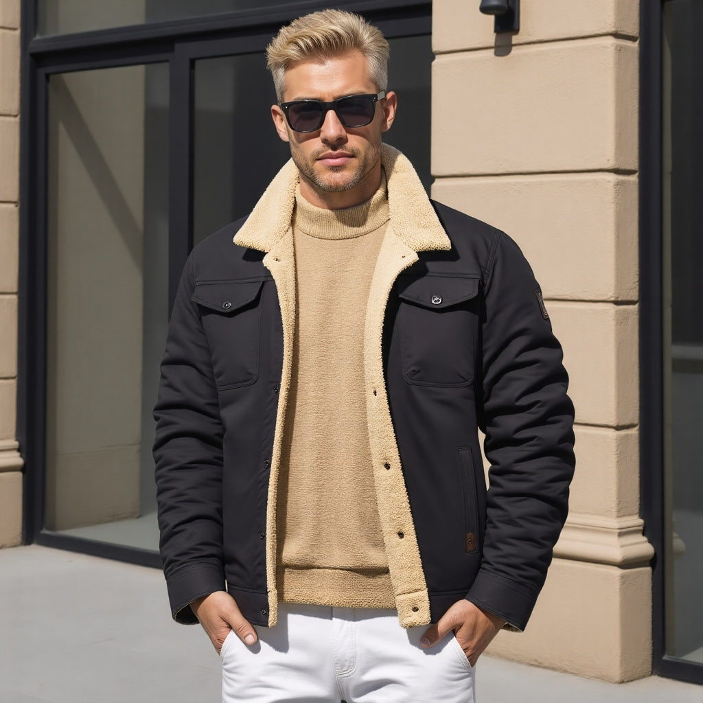Brian - Veste décontractée d’extérieur chaude et doublée pour hommes
