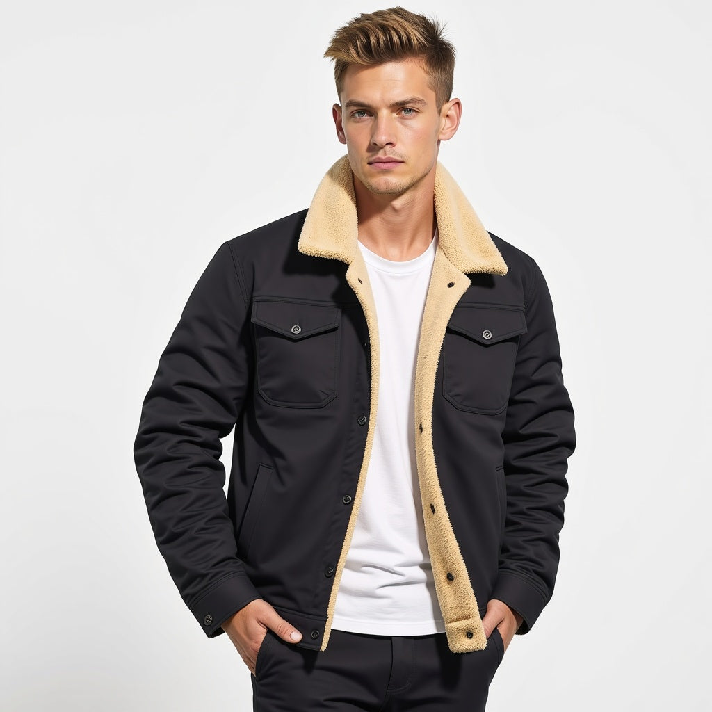 Brian - Veste décontractée d’extérieur chaude et doublée pour hommes