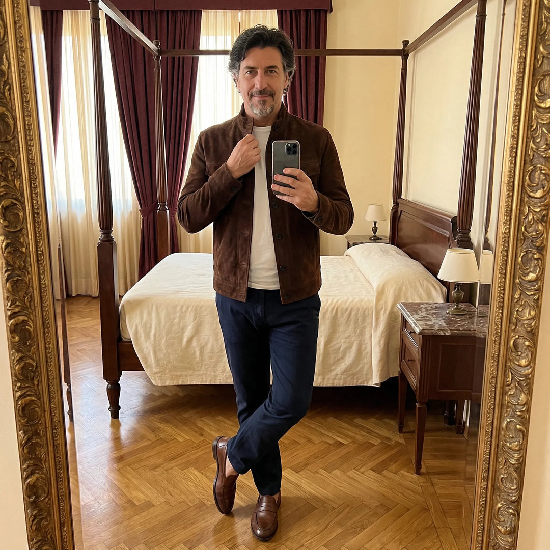 Jacob | Veste classique en daim à poches