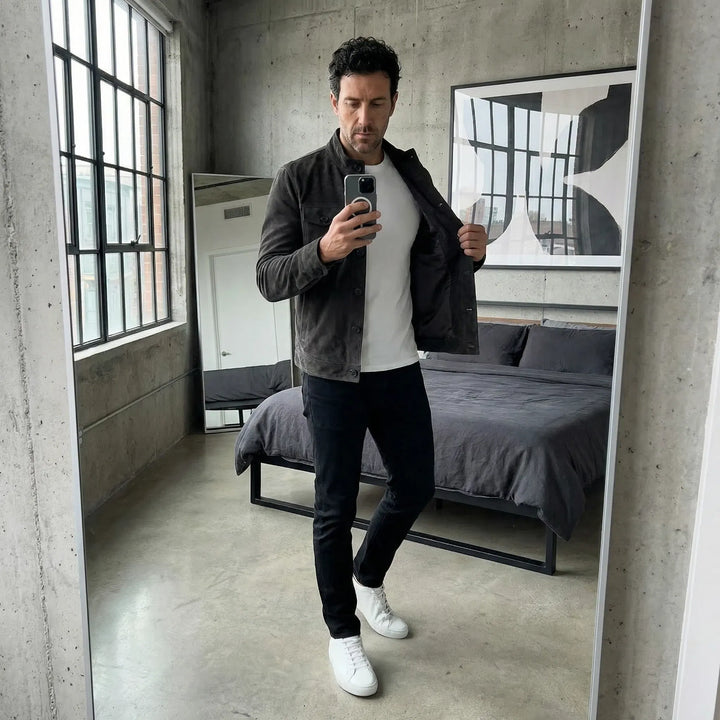 Jacob | Veste classique en daim à poches