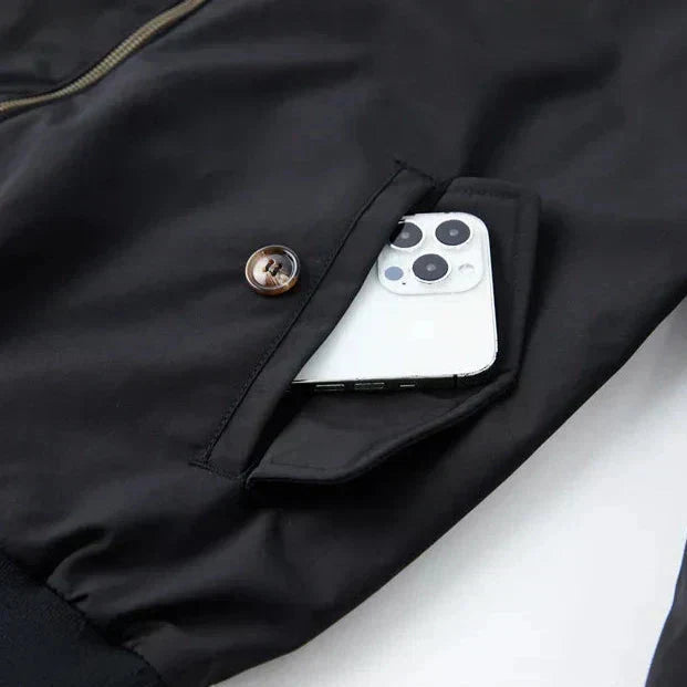 Chaqueta Harrington clásica para hombre con cremallera
