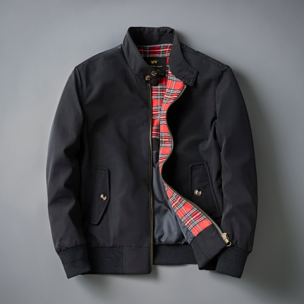 Chaqueta Harrington clásica para hombre con cremallera