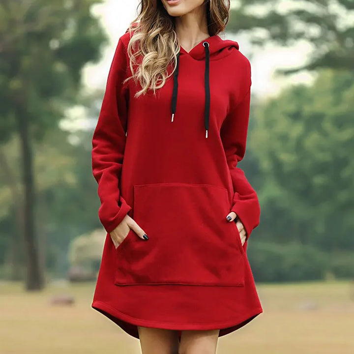 Nicole - Women's Long Warm Hoodie Dress