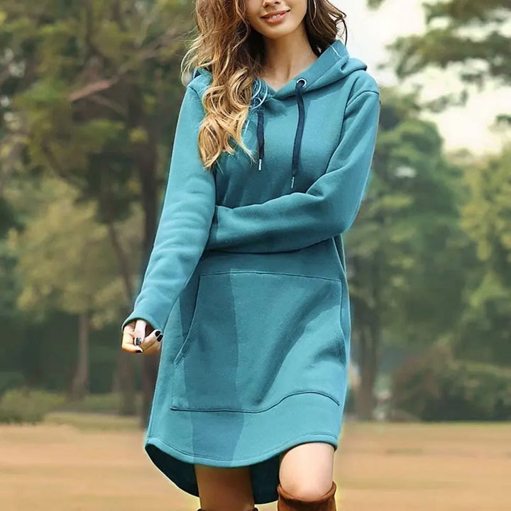 Nicole - Women's Long Warm Hoodie Dress