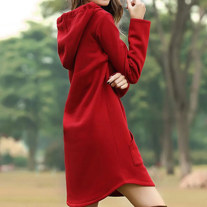 Nicole - Women's Long Warm Hoodie Dress