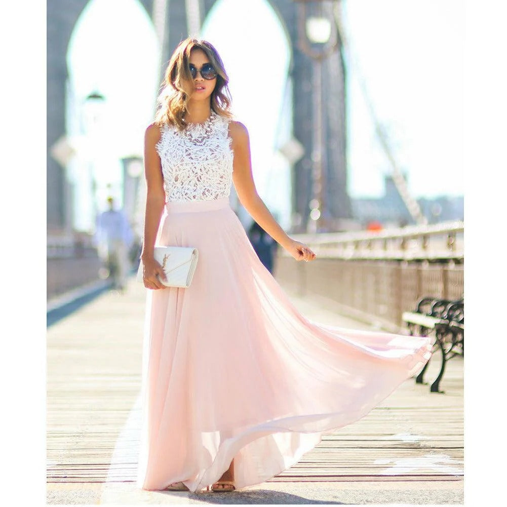 Γυναικείο μάξι φόρεμα Dream Lace με δαντελένιο μπούστο