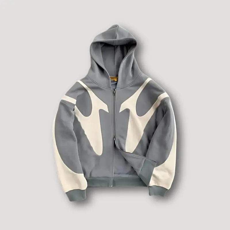 Ανδρική urban streetwear ζακέτα με φερμουάρ και κορδόνι