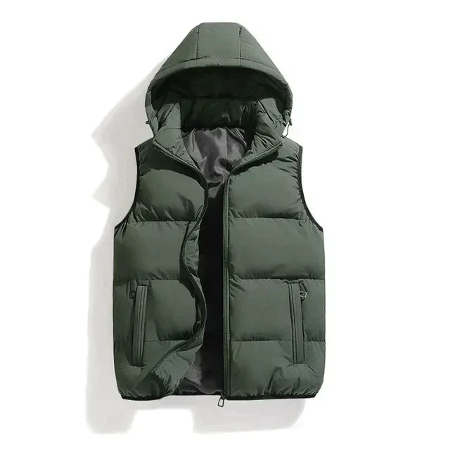 Gilet matelassé à capuche pour homme